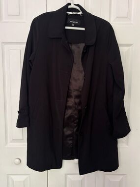Jones New York Black Trench Coat with Satin Lining